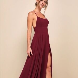 Elegant Burgundy Strappy Dress